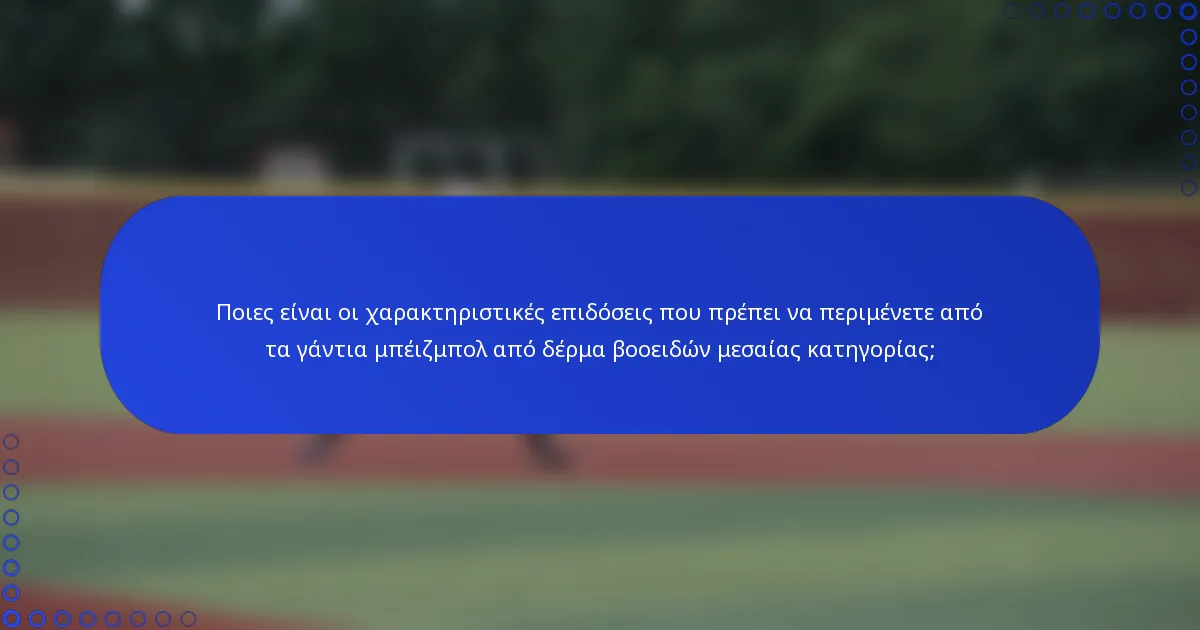 Ποιες είναι οι χαρακτηριστικές επιδόσεις που πρέπει να περιμένετε από τα γάντια μπέιζμπολ από δέρμα βοοειδών μεσαίας κατηγορίας;