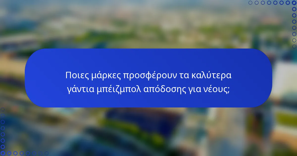 Ποιες μάρκες προσφέρουν τα καλύτερα γάντια μπέιζμπολ απόδοσης για νέους;