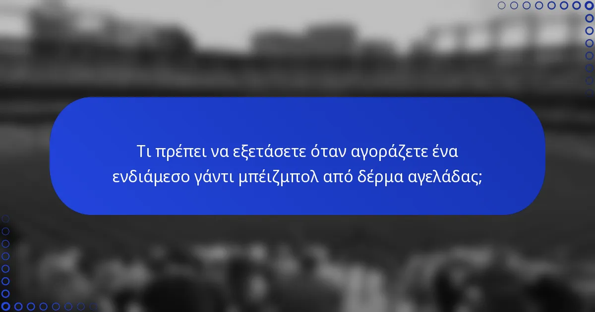 Τι πρέπει να εξετάσετε όταν αγοράζετε ένα ενδιάμεσο γάντι μπέιζμπολ από δέρμα αγελάδας;